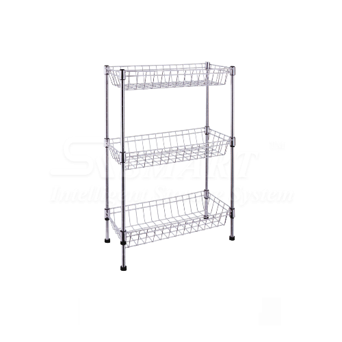 Chrome Kitchen Rack - 3 Baskets Shelves
