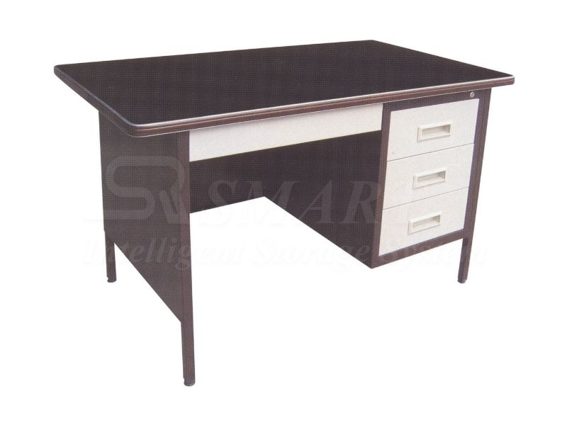 4' Single Pedestral Desk With Lino Top