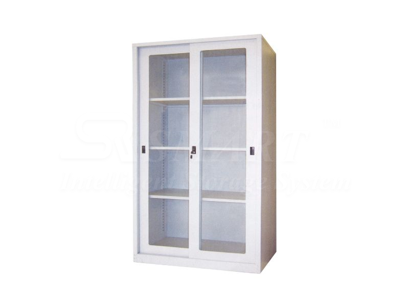 Full Height Steel Cupboard With Glass Sliding Door