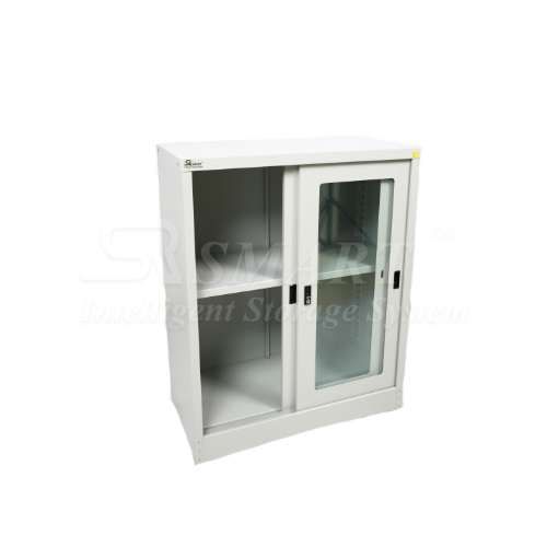 Half Height Cupboard With Glass Sliding Door