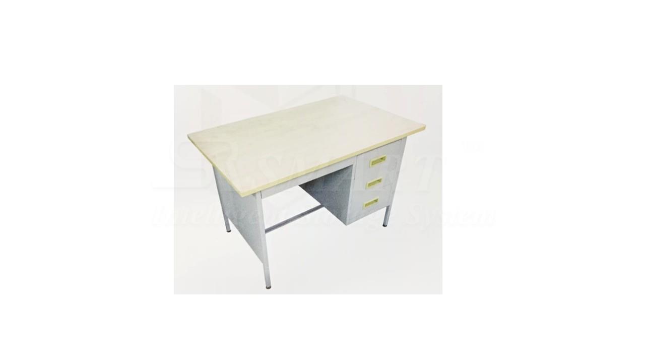 4' Single Pedestral Desk With Milamine Top