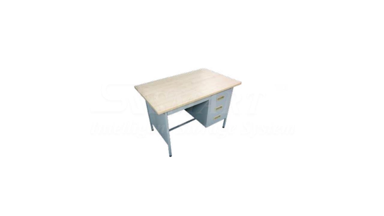 4' Single Pedestral Desk with Milamine Top