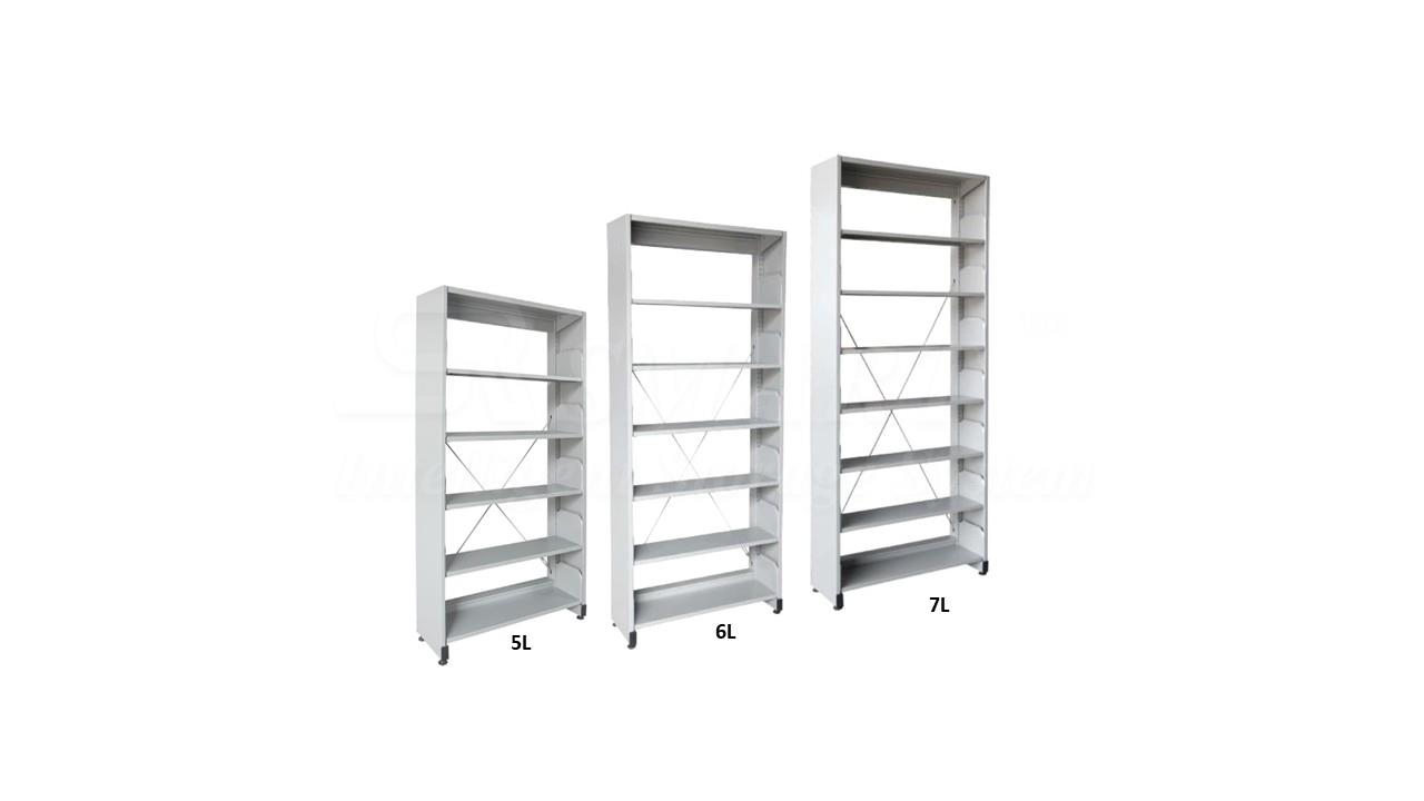 Library Shelving - Single Sided With Side Panel