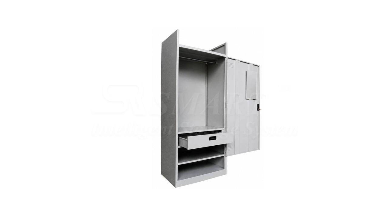 Full Height Wardrobe with Steel Swing Door & Handle Camlock C/W 1 Mirror