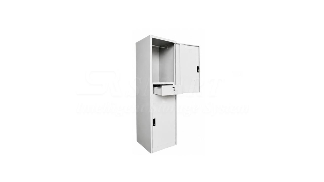 2 Compartment Steel Locker with Handle Camlock 