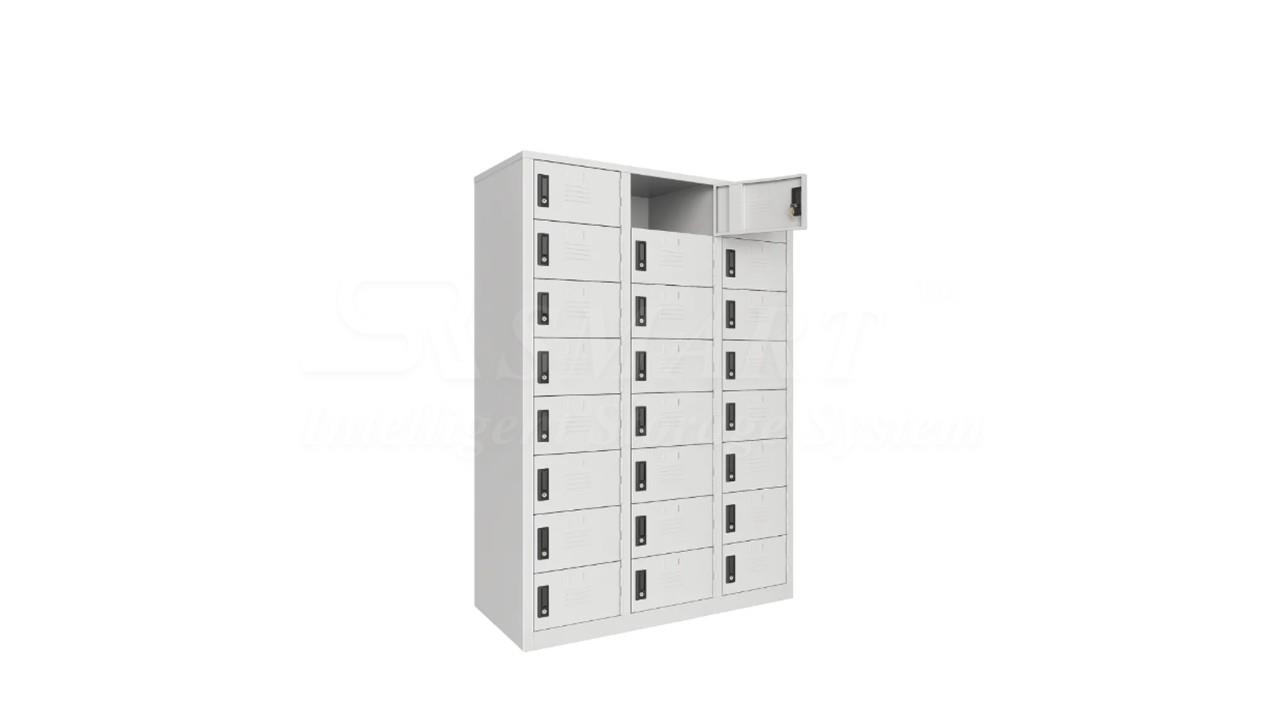24 Compartment Steel Locker with Steel Sawinging Door C/W Camlock