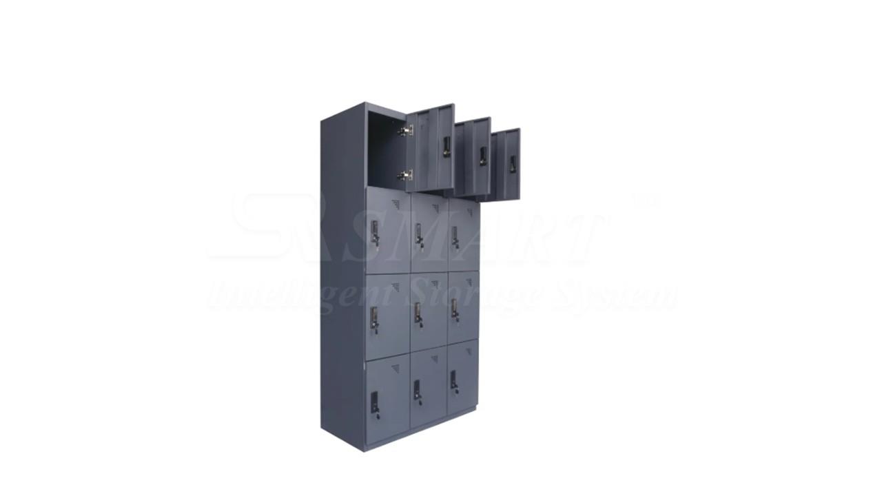 12 Compartment Steel Locker with Steel Swing Door Soft Close Hinge & Handle Camlock