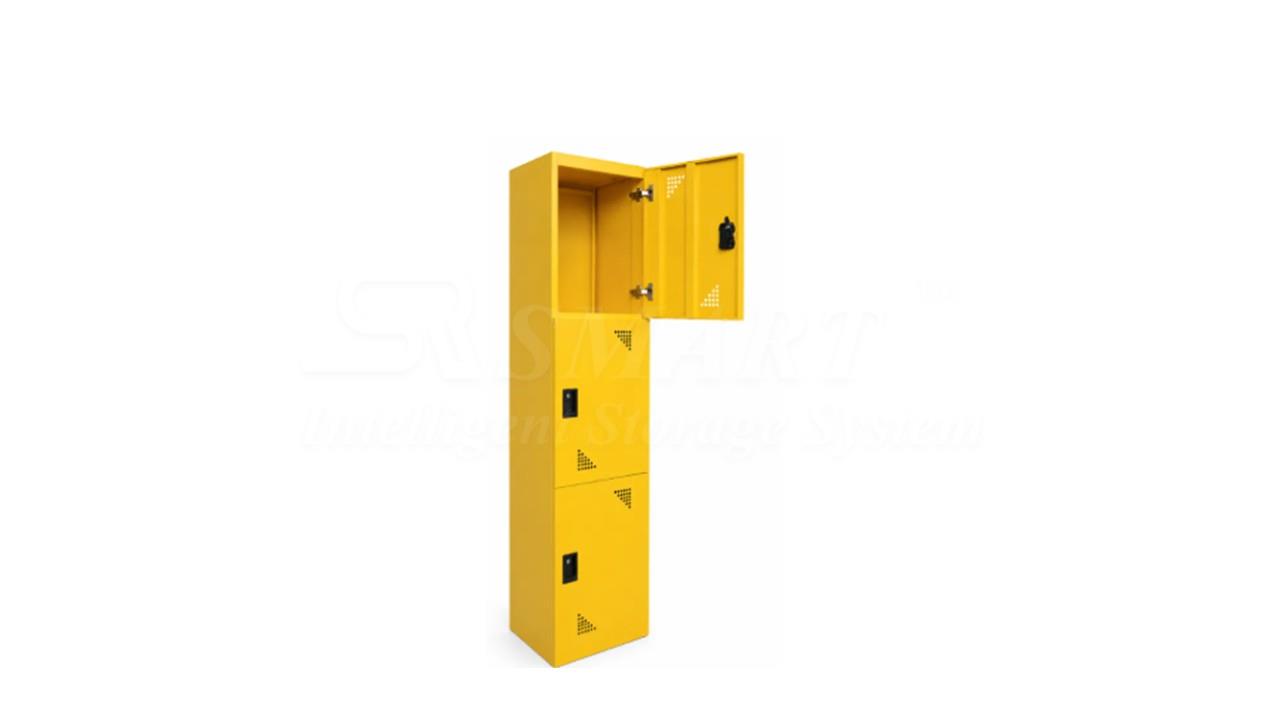 3 Compartment Steel Locker with Steel Swing Door C/W Soft Close Hinge & Handle Digital Num.Lock