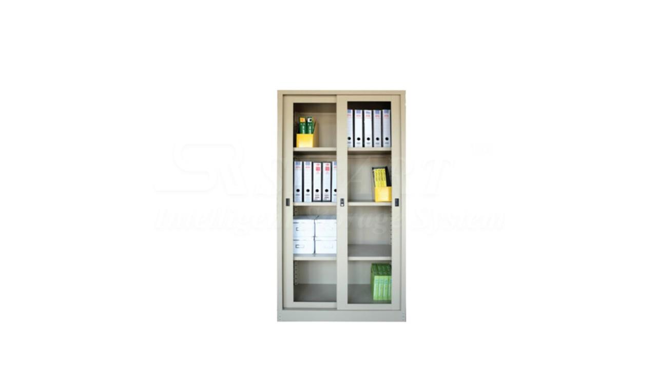 Full Height Steel Cupboard With Glass Sliding Door